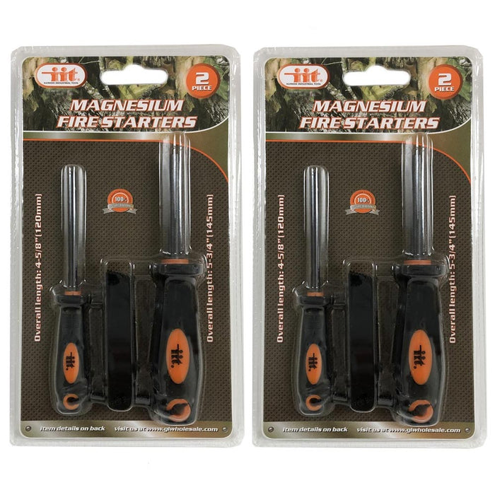 4 Survival Magnesium Flint Stone Fire Starter Outdoor Emergency Camping Lighter
