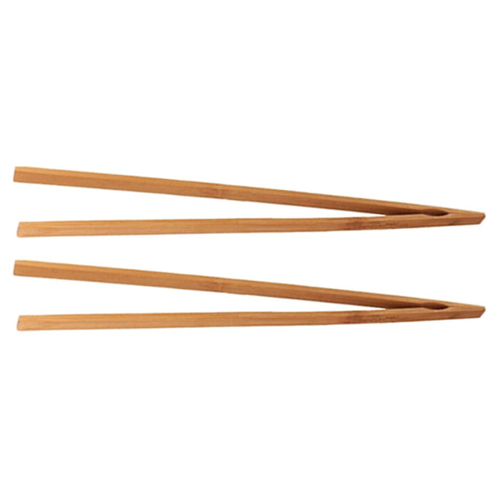 2 Reusable Bamboo Toast Tongs 12" Bread Bacon Bagel Fruit Toaster Wooden Cooking