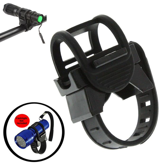 Bicycle Bike Flashlight Mount Holder 360" Swivel Adjustable Strap Universal Safe