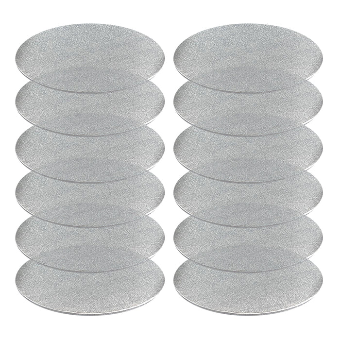 12 Pack Silver Round Cake Drums 12" Sturdy Boards Circle Base Cardboard Trays