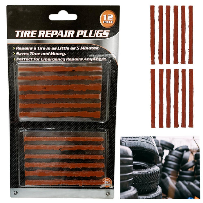 48 Pc Heavy Duty Flat Tire Repair Plugs Car Motorcycle Truck Patch Strips Refill