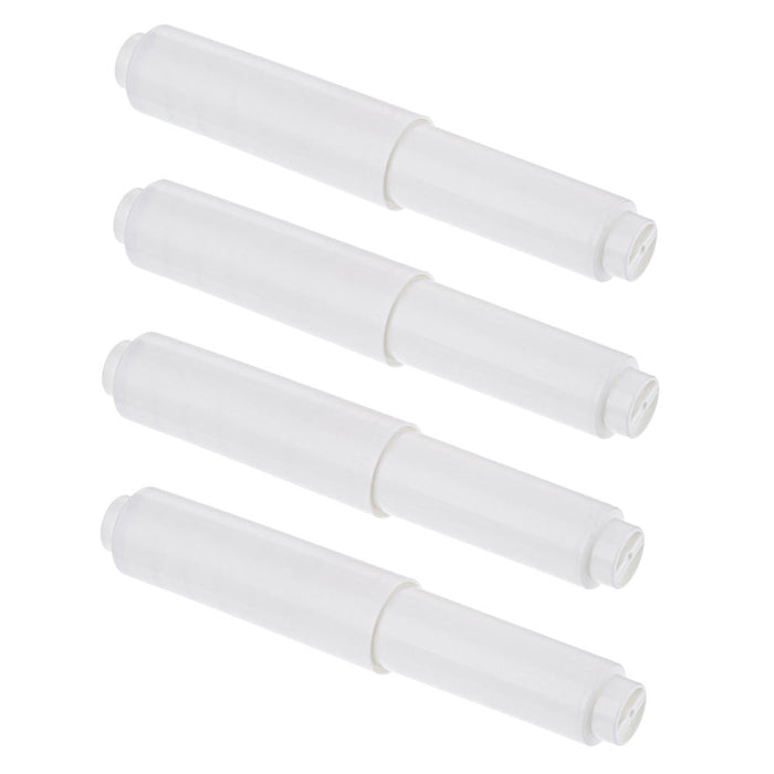4 PC White Toilet Paper Rollers Holder Spring Loaded Bathroom Roll Replacement
