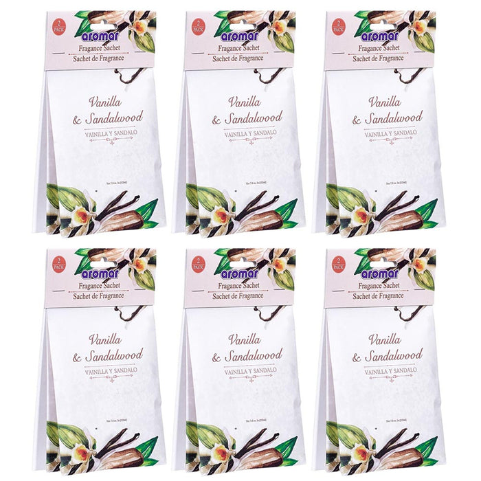12 Pc Sandalwood Vanilla Scented Sachets Drawer Air Freshener Bags Home Closet