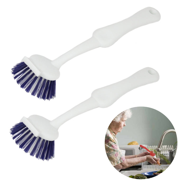 2x Kitchen Scrub Brush Sink Dish Washing Vegetable Scrubber Multi Purpose Clean