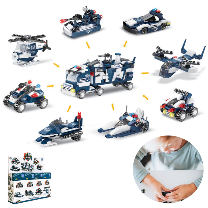 58 PC Kids  Building Blocks Toy Set Kit 8in1 Educational Games Transformer Toys