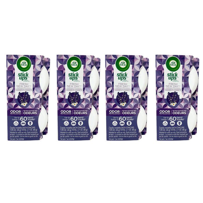 8 PC Air Wick Stick Ups Air Freshener Garbage Can Odor Eliminator Lavender Scent