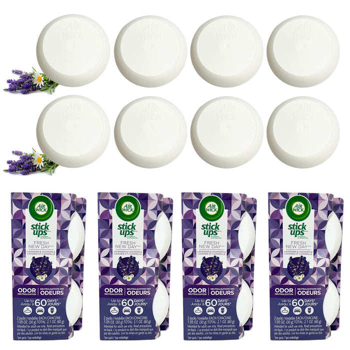 8 PC Air Wick Stick Ups Air Freshener Garbage Can Odor Eliminator Lavender Scent