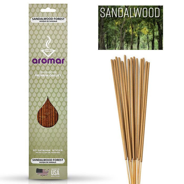 20 PC Incense Sticks Sandalwood Forest Scent Burning Fragrance Aroma Therapy