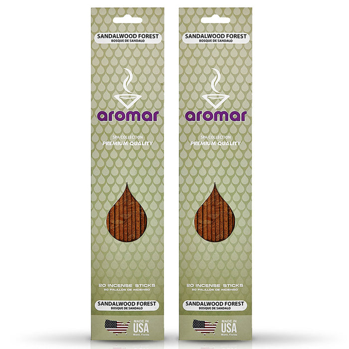 40 PC Sandalwood Forest Incense Sticks Scent Fragrance Hand Dipped Burning Aroma