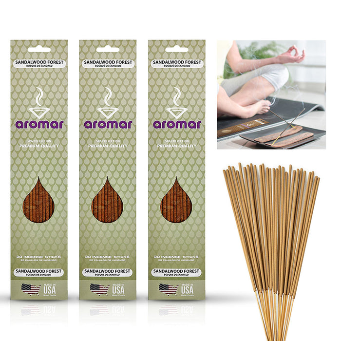 60 PC Incense Sticks Scent Hand Dipped Fragrance Burning Aroma Sandalwood Forest