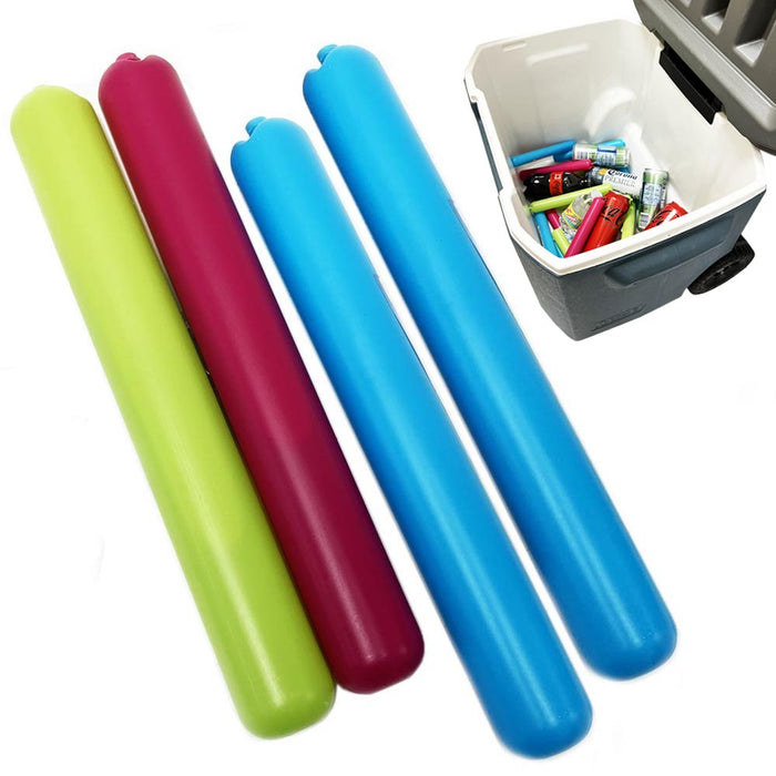 4 Pc 8" Gel Ice Stick Plastic Freezable Reusable Cooling Rod Drink Bottle Water