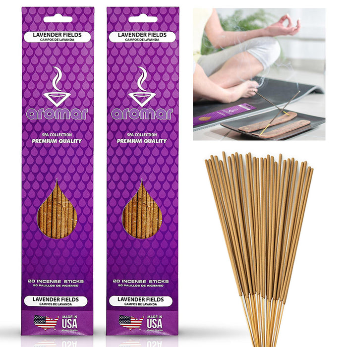 40 PC Premium Incense Sticks Lavender Scent Aroma Therapy Hand Dipped Incense