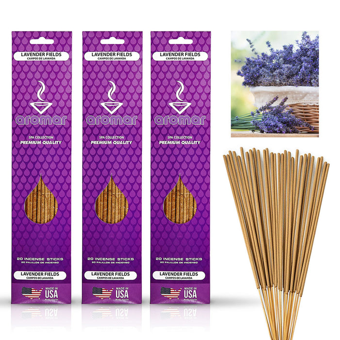 60 Hand Dipped Incense Sticks Lavender Scent Relax Aroma Therapy Home Fragrance