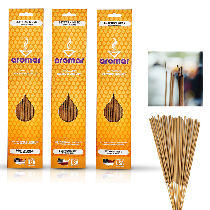 60 Pc Hand Dipped Incense Sticks Egyptian Musk Burning Fragrance Aroma Therapy