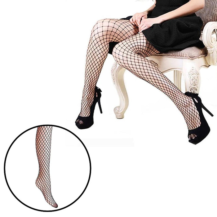 3 Women Fishnet Stockings Black Tights Pantyhose Stripper Lingerie Plus Panties