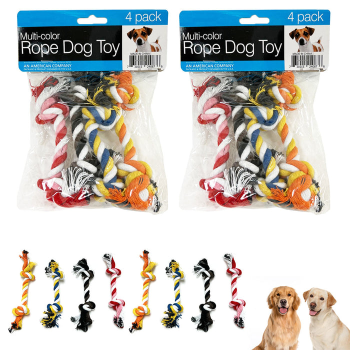 8 PC Tough Rope Chew Toy Knots Indestructible Cotton Rope Dog Tug Teeth Cleaning