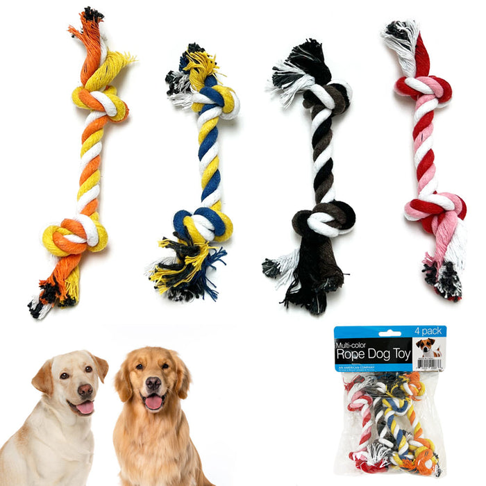 4 PC Rope Dog Toy Tug Interactive Toys Chewing Puppy Teething Aggressive Chewers