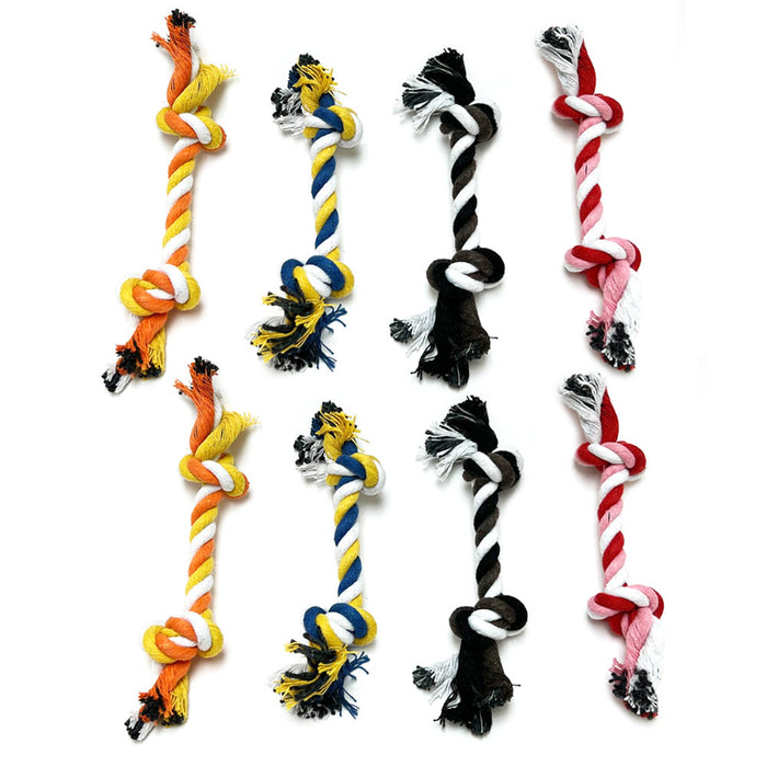 8 PC Tough Rope Chew Toy Knots Indestructible Cotton Rope Dog Tug Teeth Cleaning