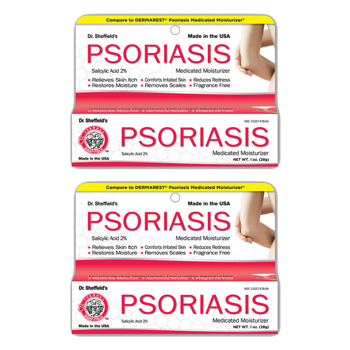 2 PC Psoriasis Cream Medicated Moisturizer Rashes Itchiness Redness Skin Relief