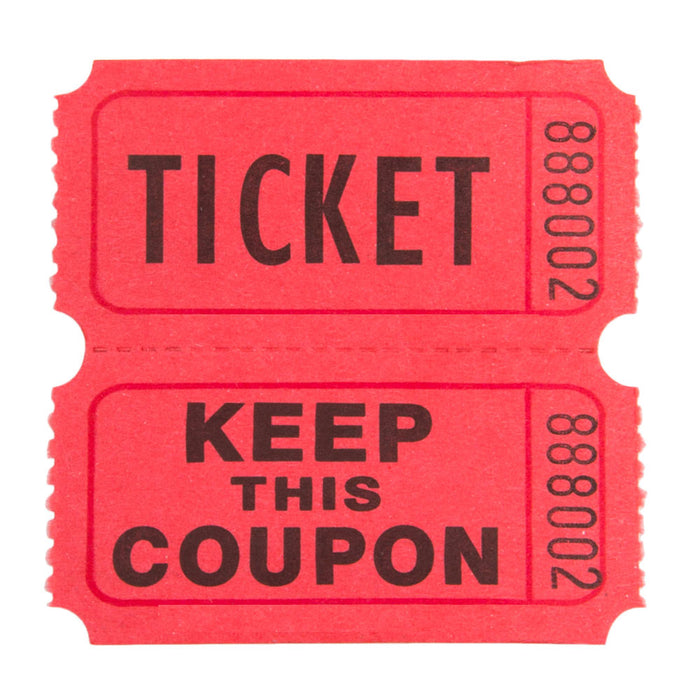 800 Raffle Tickets Events Fundraiser Prizes Flat Double Stub 50/50 Keep Coupon
