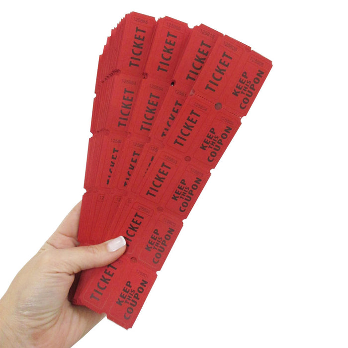 800 Raffle Tickets Events Fundraiser Prizes Flat Double Stub 50/50 Keep Coupon
