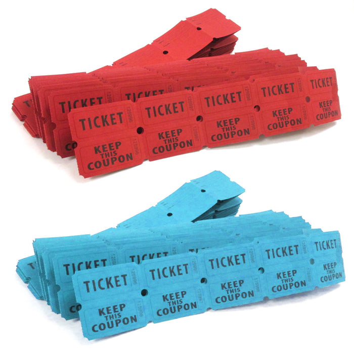 400 Raffle Tickets Flat Double Stub 50/50 Keep This Coupon Carnival Festival Set