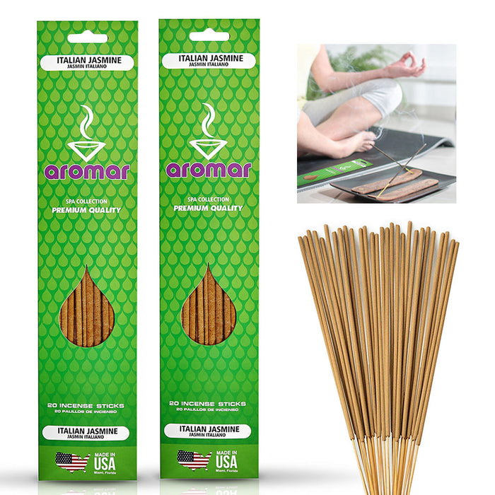 40 Pcs Incense Sticks Italian Jasmin Scent Hand Dipped Home Burning Fragrance