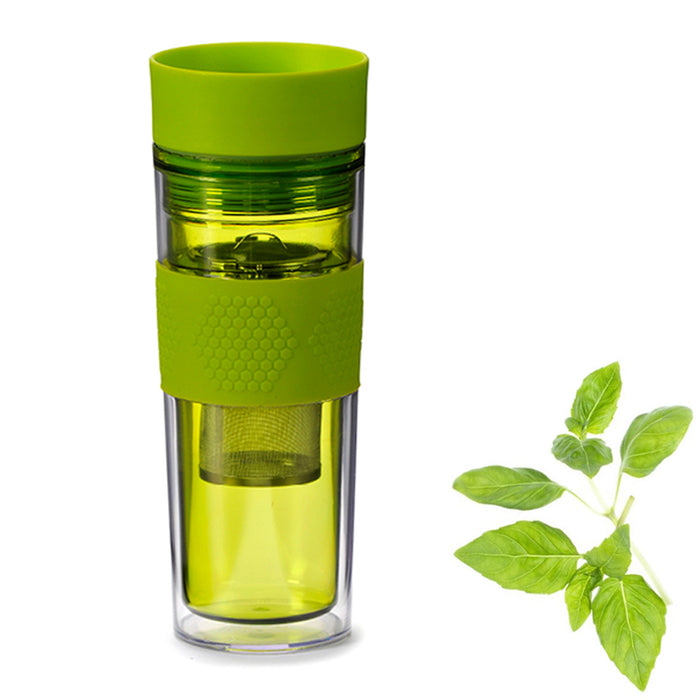 Tea Infuser Water Bottle Tumbler Loose Leafs Stainless Steel Strainer Travel Cup