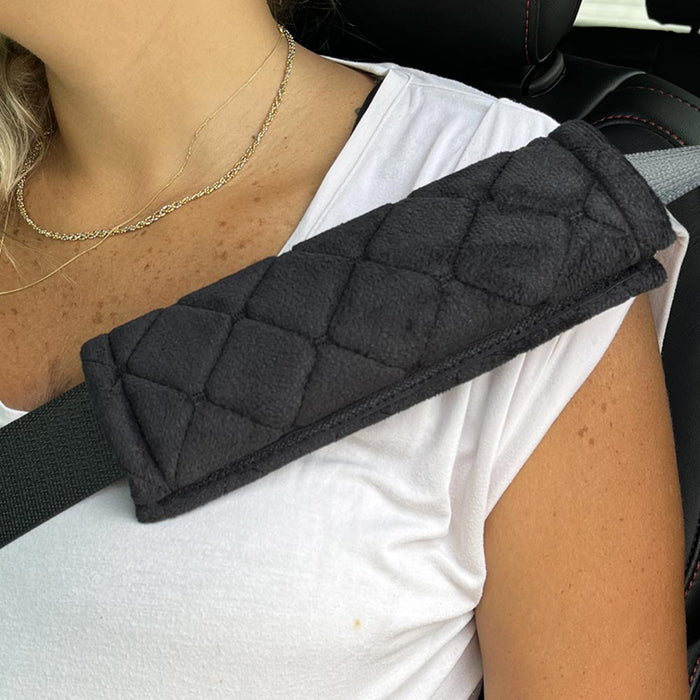 2 Soft Auto Seat Belt Cover Seatbelt Shoulder Pad Black Strap Compatible All Car