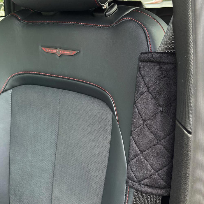 2 Soft Auto Seat Belt Cover Seatbelt Shoulder Pad Black Strap Compatible All Car