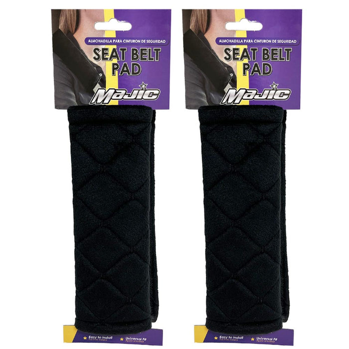 2 Soft Auto Seat Belt Cover Seatbelt Shoulder Pad Black Strap Compatible All Car