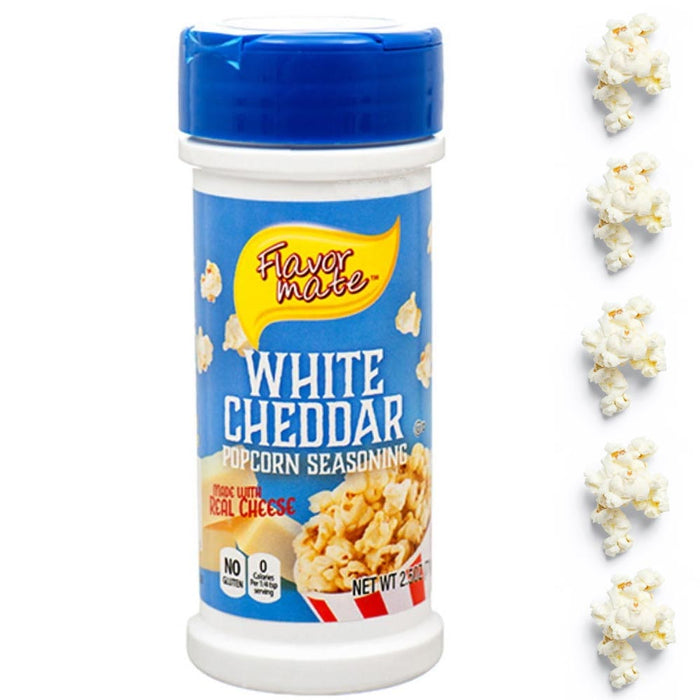 White Cheddar Popcorn Seasoning Real Cheese Powder Gluten Free 0 Calories 2.5oz