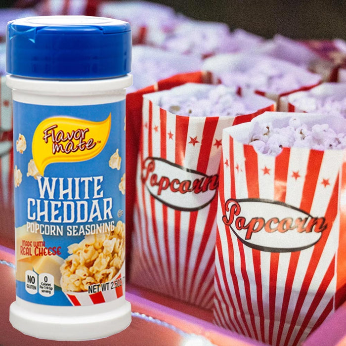 White Cheddar Popcorn Seasoning Real Cheese Powder Gluten Free 0 Calories 2.5oz