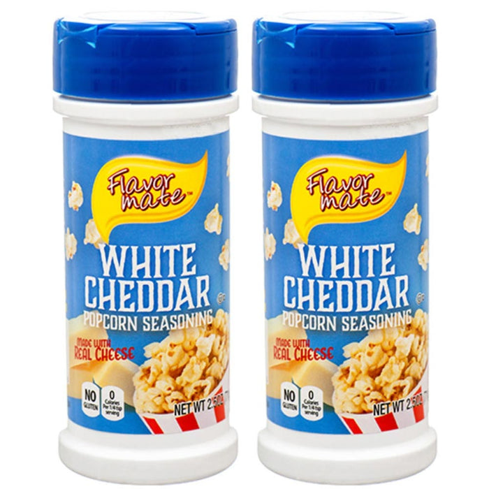 2 Pc White Cheddar Popcorn Seasoning 2.5oz Gluten Free 0 Calories Real Cheese