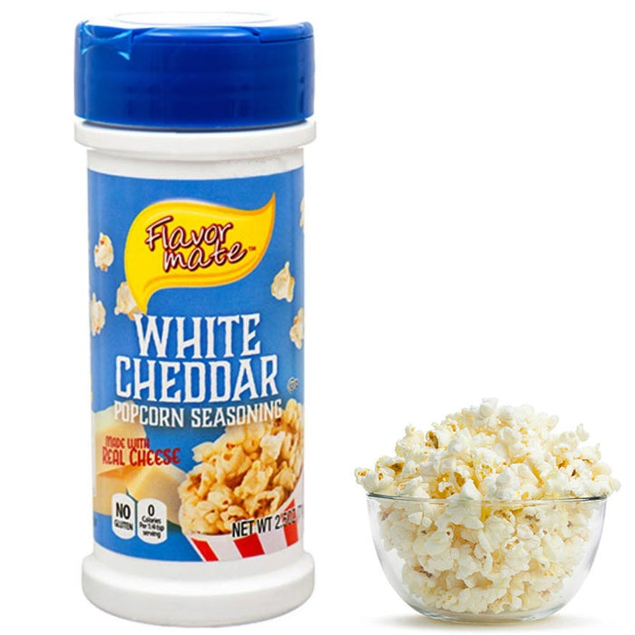White Cheddar Popcorn Seasoning Real Cheese Powder Gluten Free 0 Calories 2.5oz