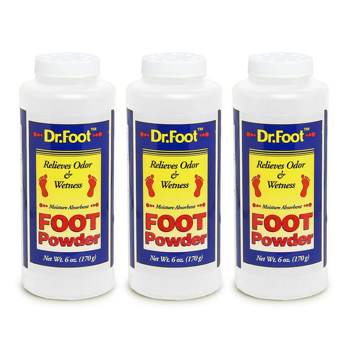 3 Dr Foot Powder Relieves Athlete Feet Odor Wetness Moisture Absorbent Cools 6oz