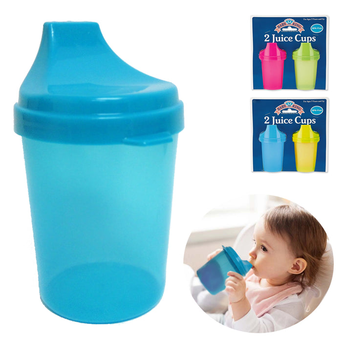 4PC Kids Juice Cups with Lids Toddler Trainer Sippy Cup BPA Free Drinking Bottle