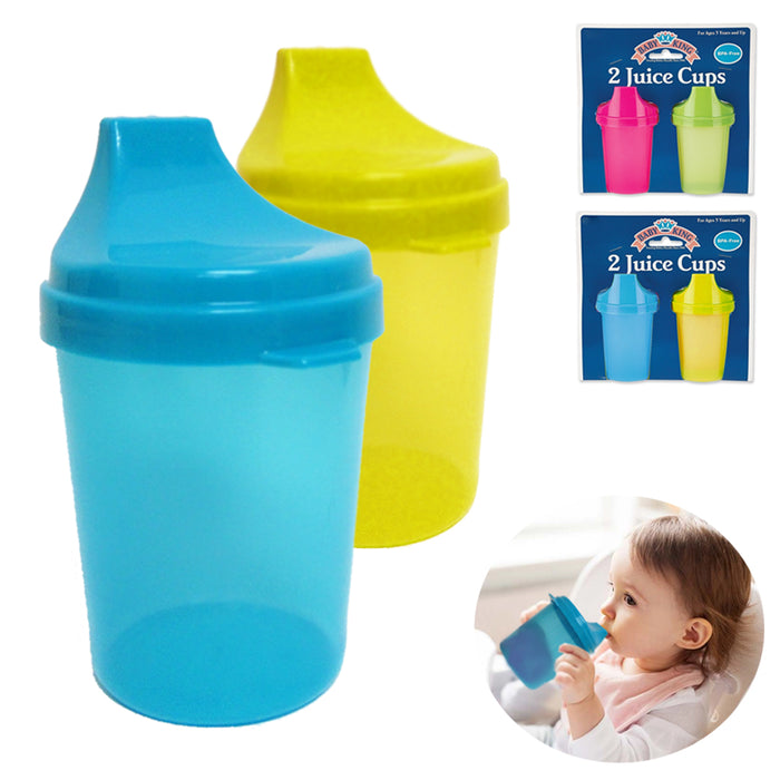 2Pc Kids Cups with Lids Toddler Trainer Sippy Cup Drinking Juice Bottle BPA Free