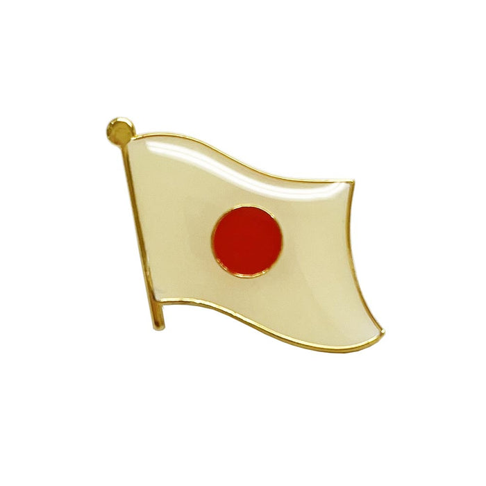 6Pc Japan Country Flag Lapel Pin Enamel Badge Support Patriotic Souvenir Hat Tie