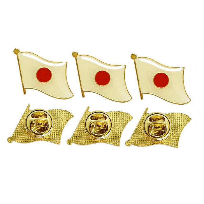 3 Japan Flag Lapel Pins Badge Support Patriotic Country Enamel Tie Hat Souvenir