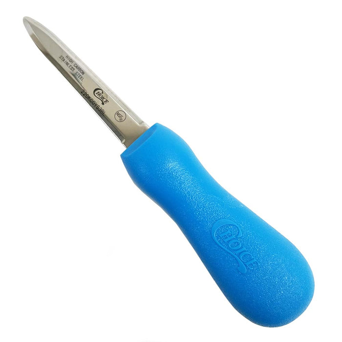 Boston Style Oyster 3" Knife Blue Hourglass Handle Stainless Steel Clam Seafood