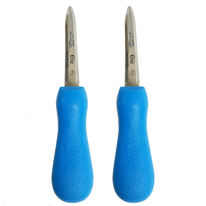 2 Pc 3" Boston Style Oyster Knife Stainless Steel Hourglass Handle Seafood Clam