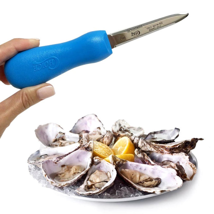 Boston Style Oyster 3" Knife Blue Hourglass Handle Stainless Steel Clam Seafood