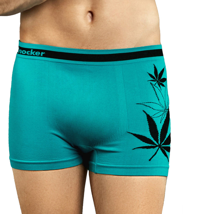12 Mens Underwear Seamless Boxer Briefs Comfort Flex Waistband Cannabis Leaf Lot
