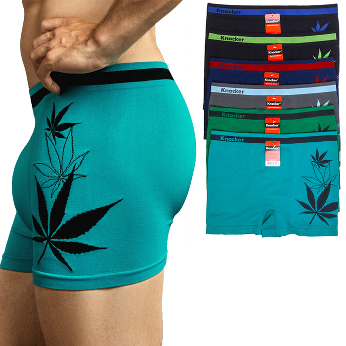 12 Mens Microfiber Boxer Briefs Underwear Seamless Compression Knocker Free Size