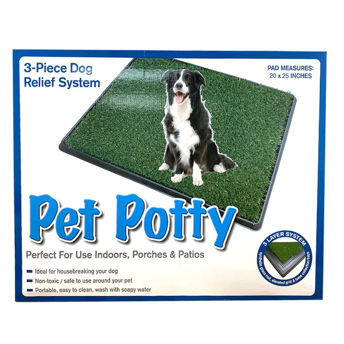 Dog Puppy Indoor Potty Pad Rug Training Grass Patch Toilet Mat Tray 20" x 25"