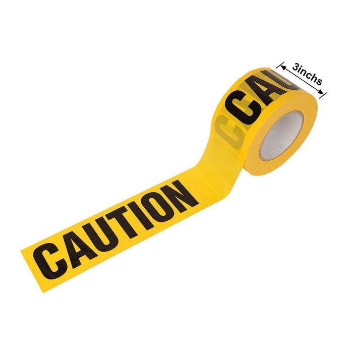 4 Rolls Yellow Caution Tape Safety Hazard Danger Warning Weatherproof 3" X 100Ft