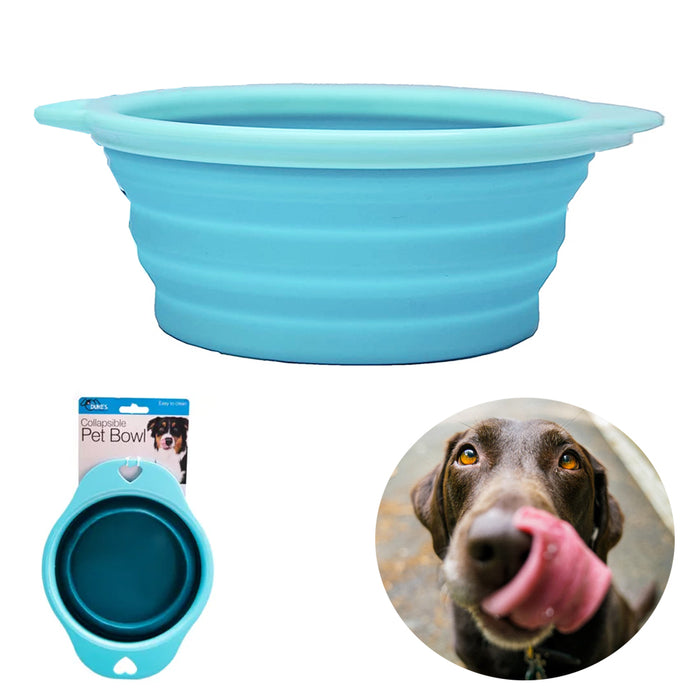 2 PC Collapsible Dog Bowls Travel Portable Water Bowl Pet Feeding Dish Carabiner