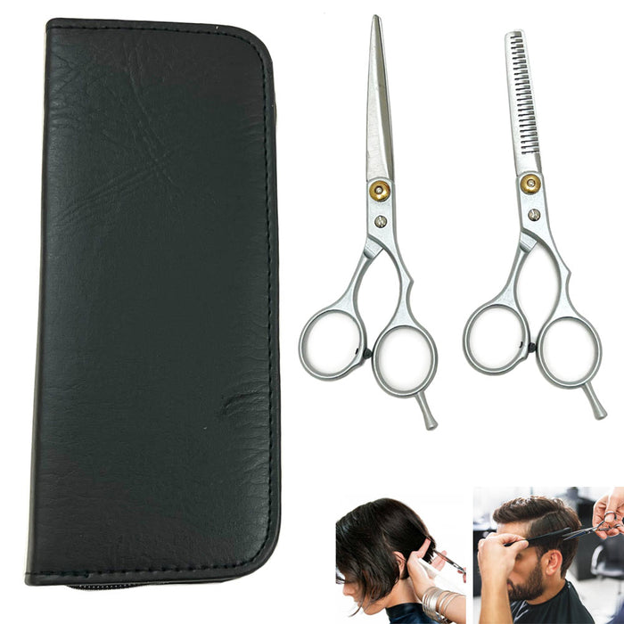 6PC Professional Barber Scissors Hair Cutting Salon Razor Stainless Steel Shears