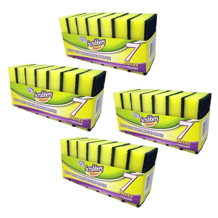 24 PC LOT Dishwashing Sponges Heavy Duty Scrubber Cleaning Kitchen Dish Sponge